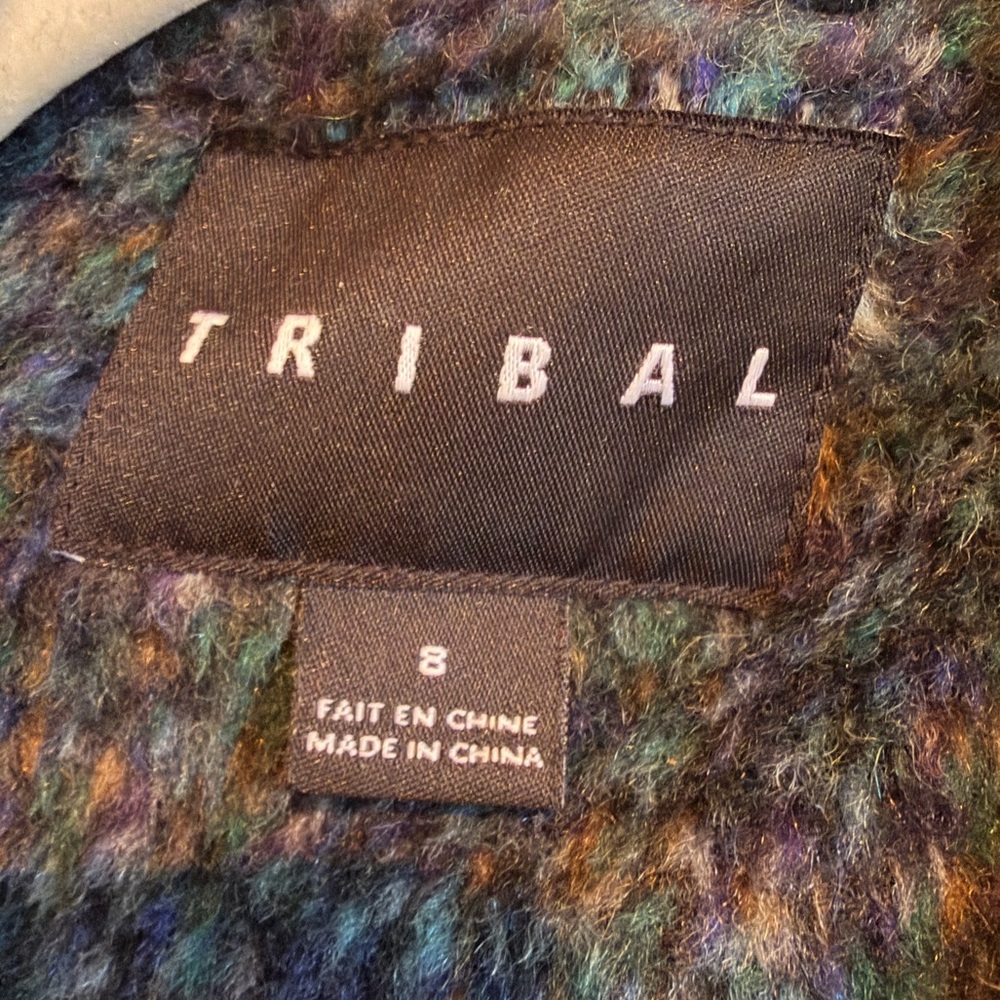 Tribal peacoat. Blue tones. Wool blend. Size 8. EUC - Picture 9 of 9